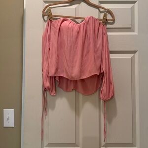 Pink Sleeveless Longsleeved Blouse